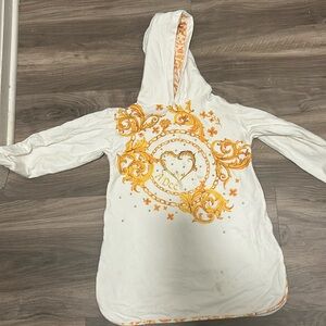 White and gold dress